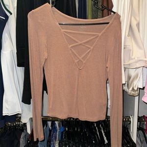 Tan long sleeve top